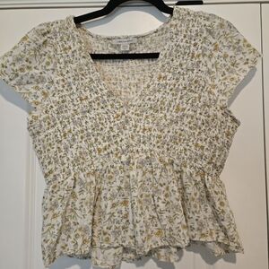 Floral Smocked Women's Top